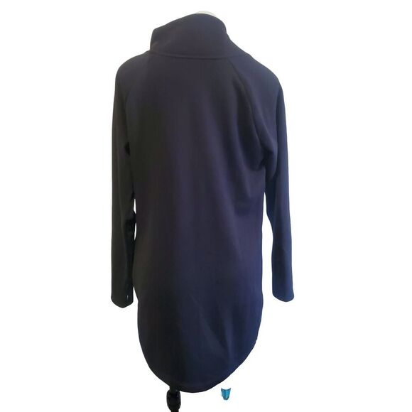 Athleta Cozy Karma Asymmetrical Sweatshirt Zip-Neck Dress Black Fleece Lined Med - Picture 5 of 9